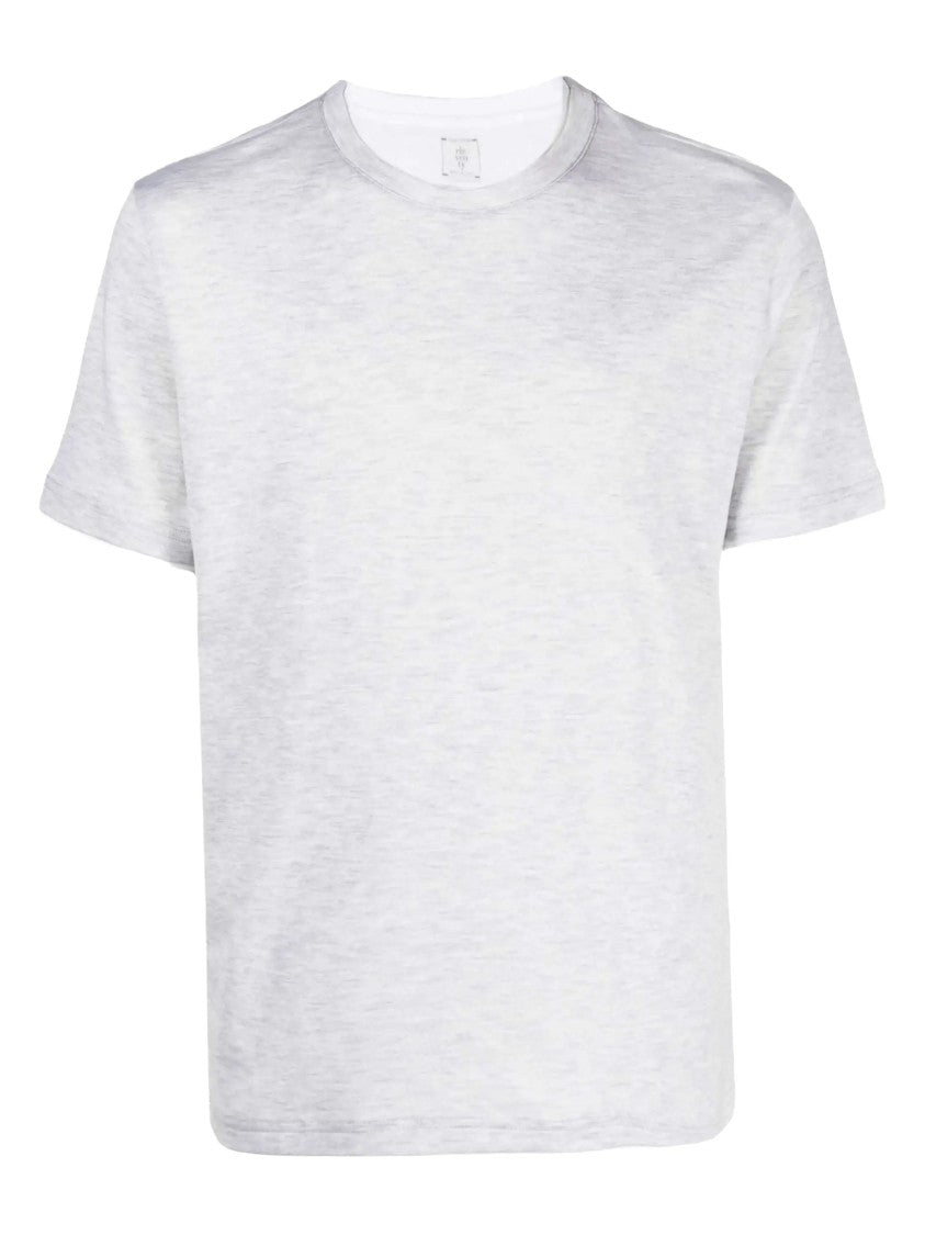 Eleventy Classic White Heathered Cotton T-Shirt
