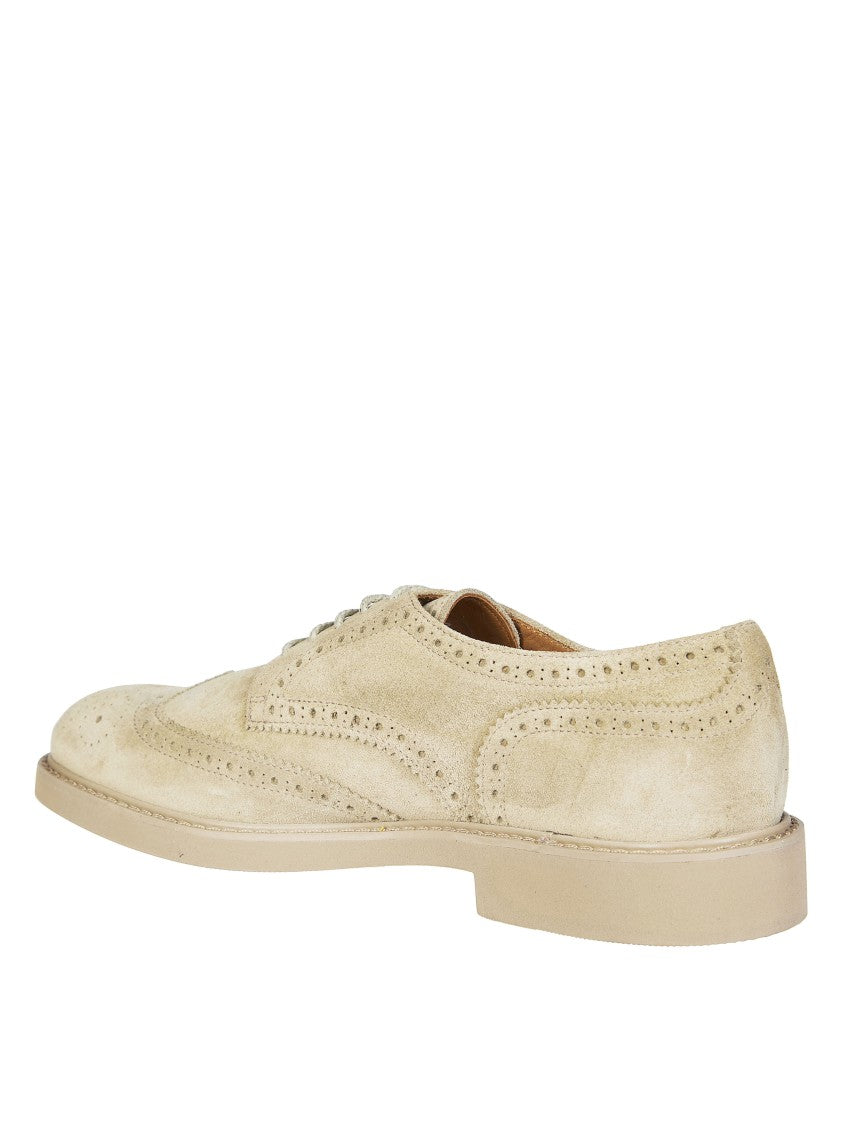 Doucal's Doucal's Light Beige Suede Derby Shoes
