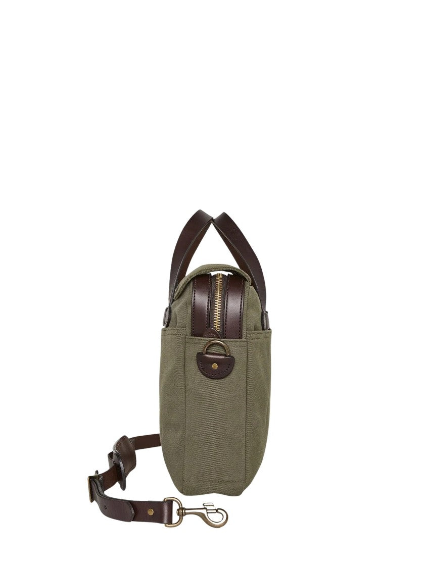 Filson Rugged Twill Briefcase With Leather Accents And Functional Design