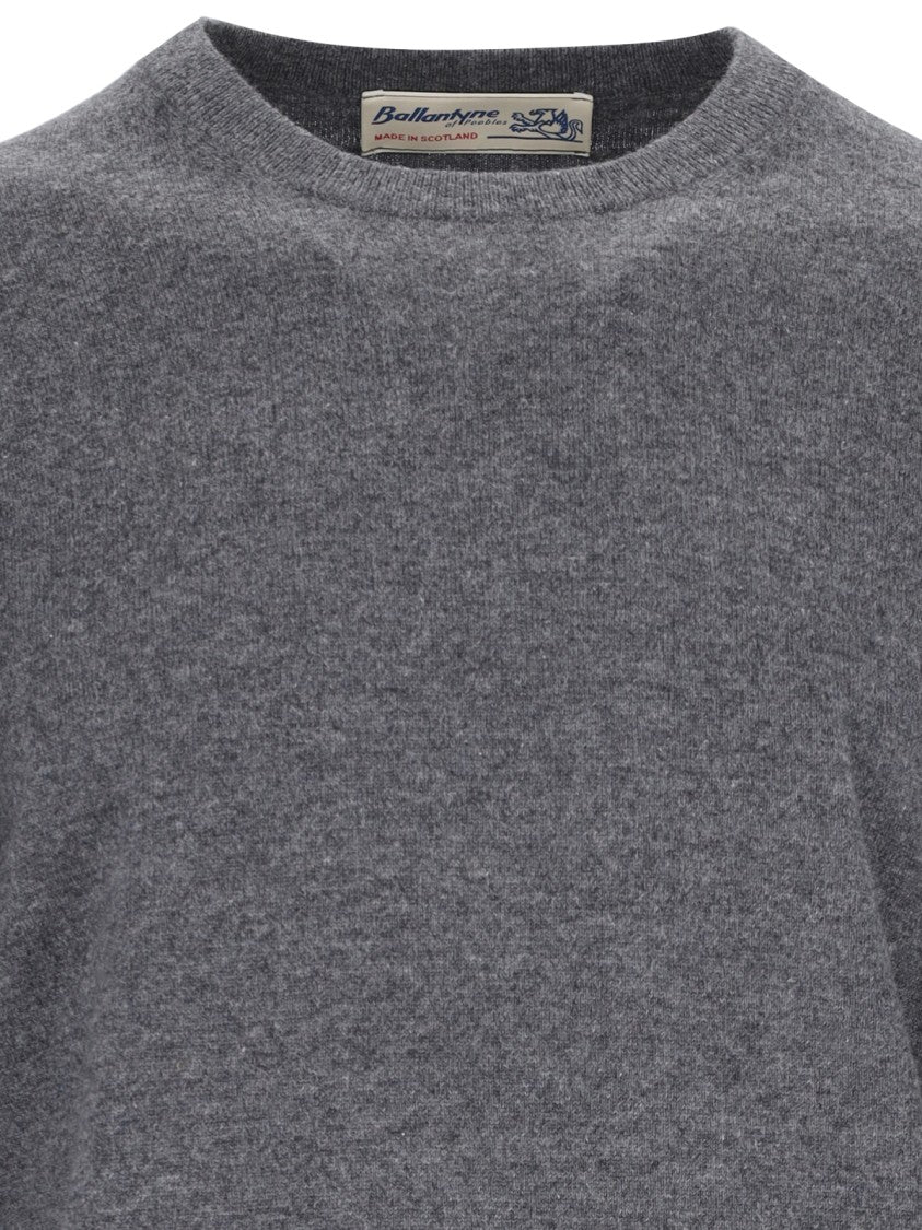 Ballantyne Basic Sweater In Gray Cashmere