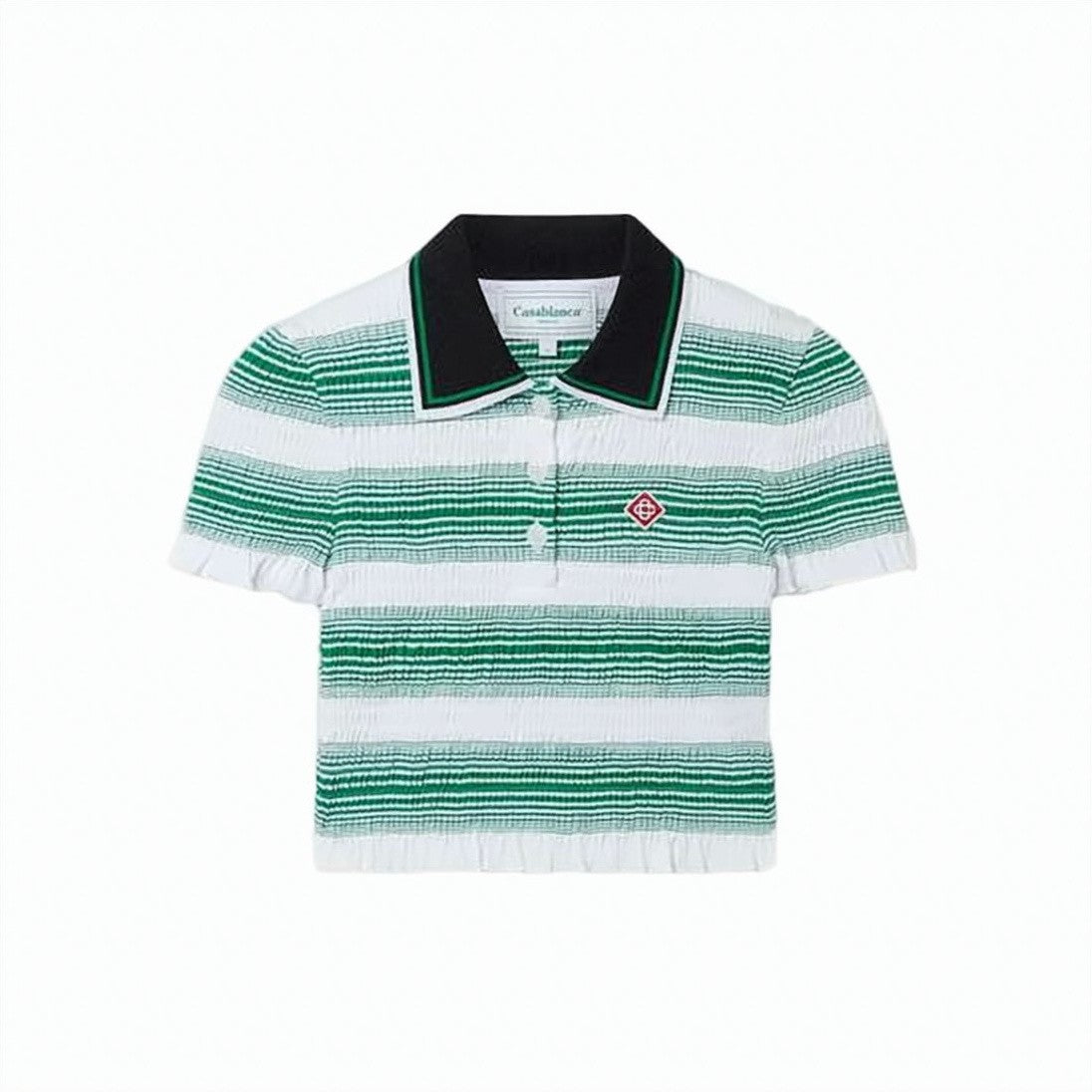 Casablanca Striped Short-Sleeved Polo Shirt