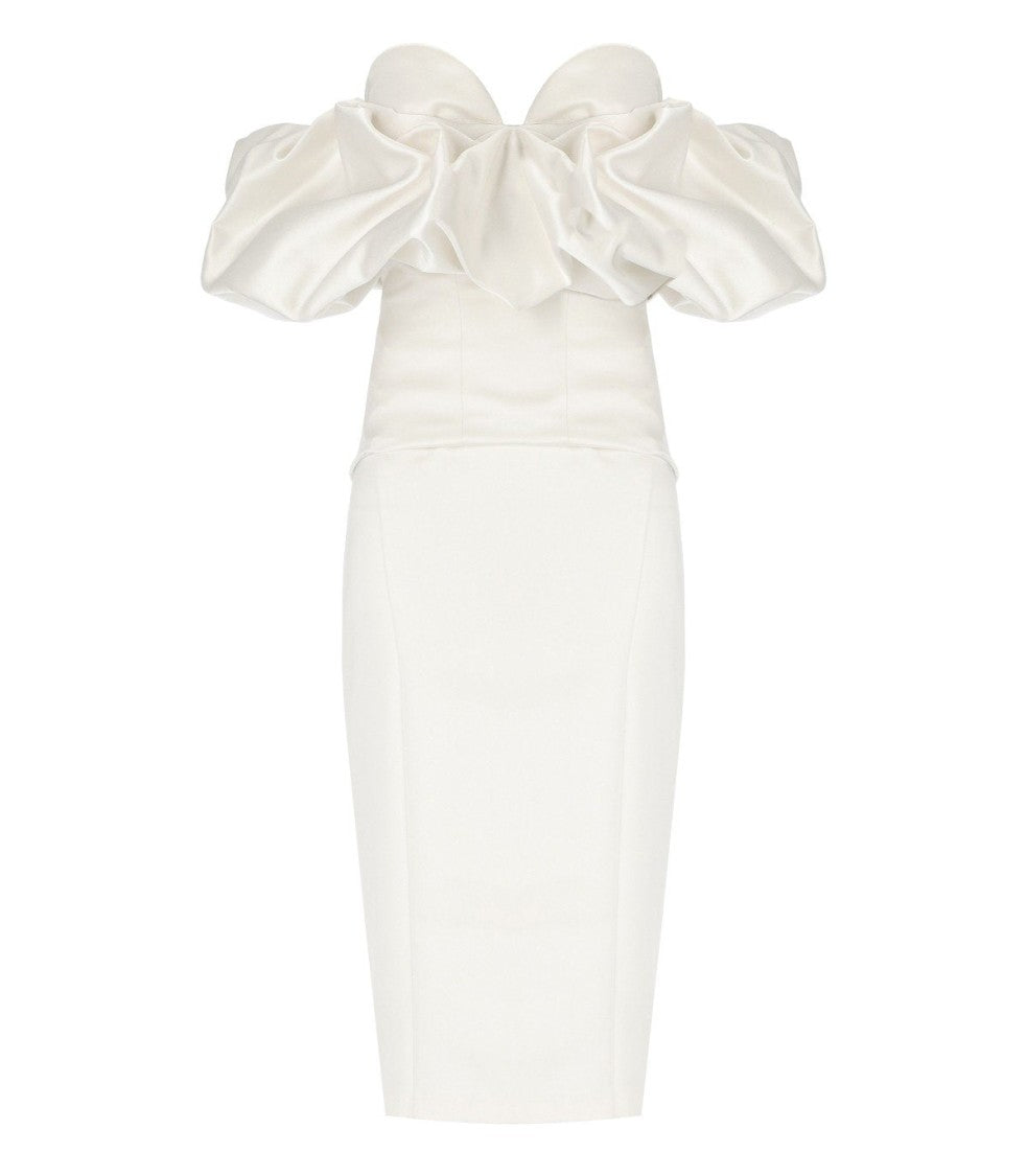 Elisabetta Franchi Ivory Sheath Dress