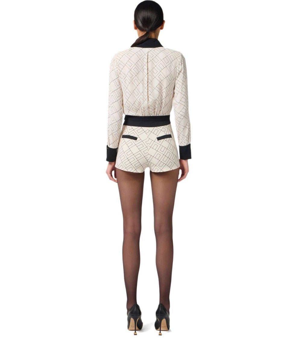 Elisabetta Franchi Milk Bicolored Shirt