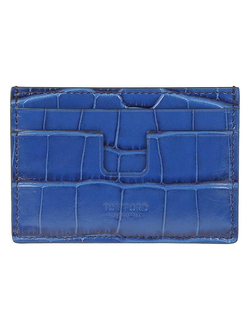 Tom Ford Tumbled Soft Printed Croc T Line Classic Cardholder