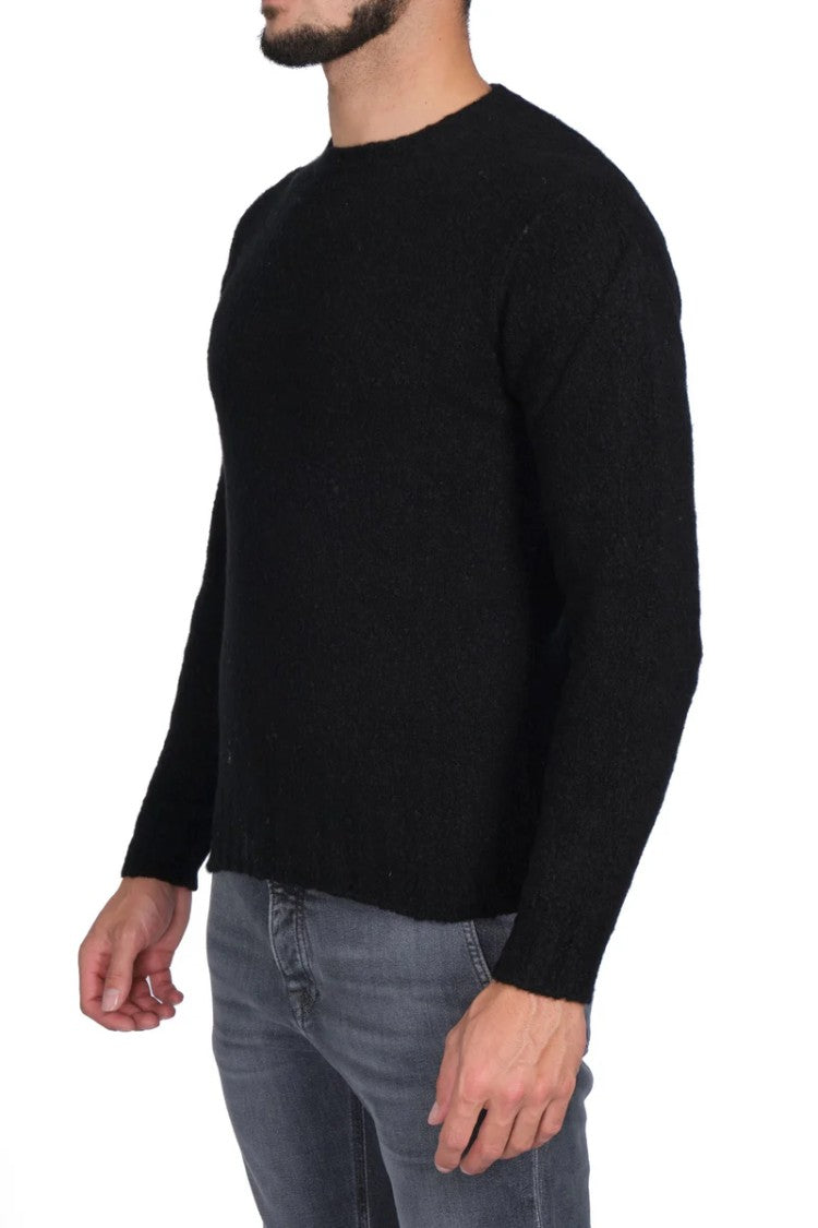 Filippo De Laurentiis Timeless Black Merino Crew Neck Sweater