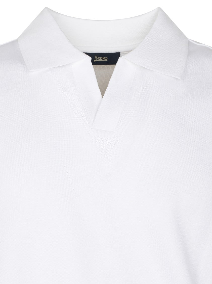 Herno Short-Sleeve Polo Shirt With Soft Collar