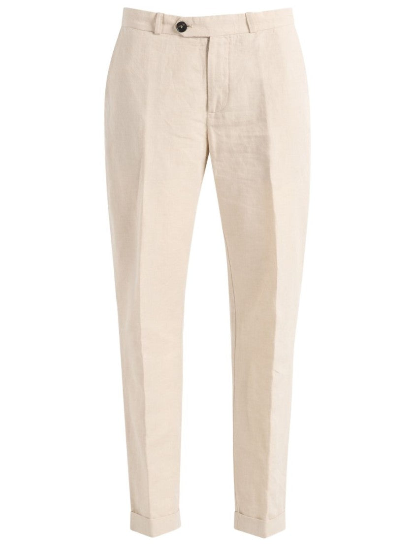 Rrd Beige Tailored Turn-Up Casual Pants