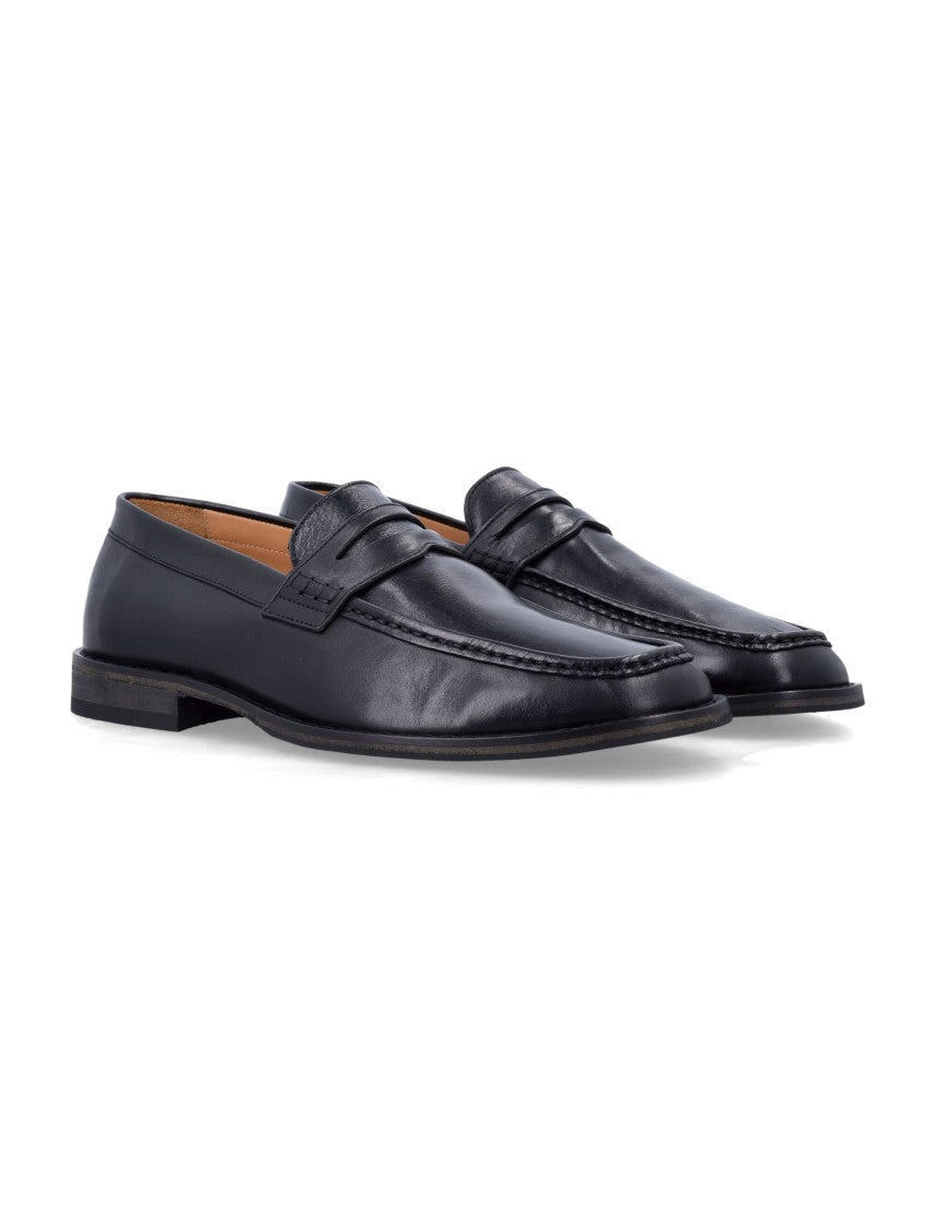 Our Legacy Light Smooth Black Leather Penny Loafers