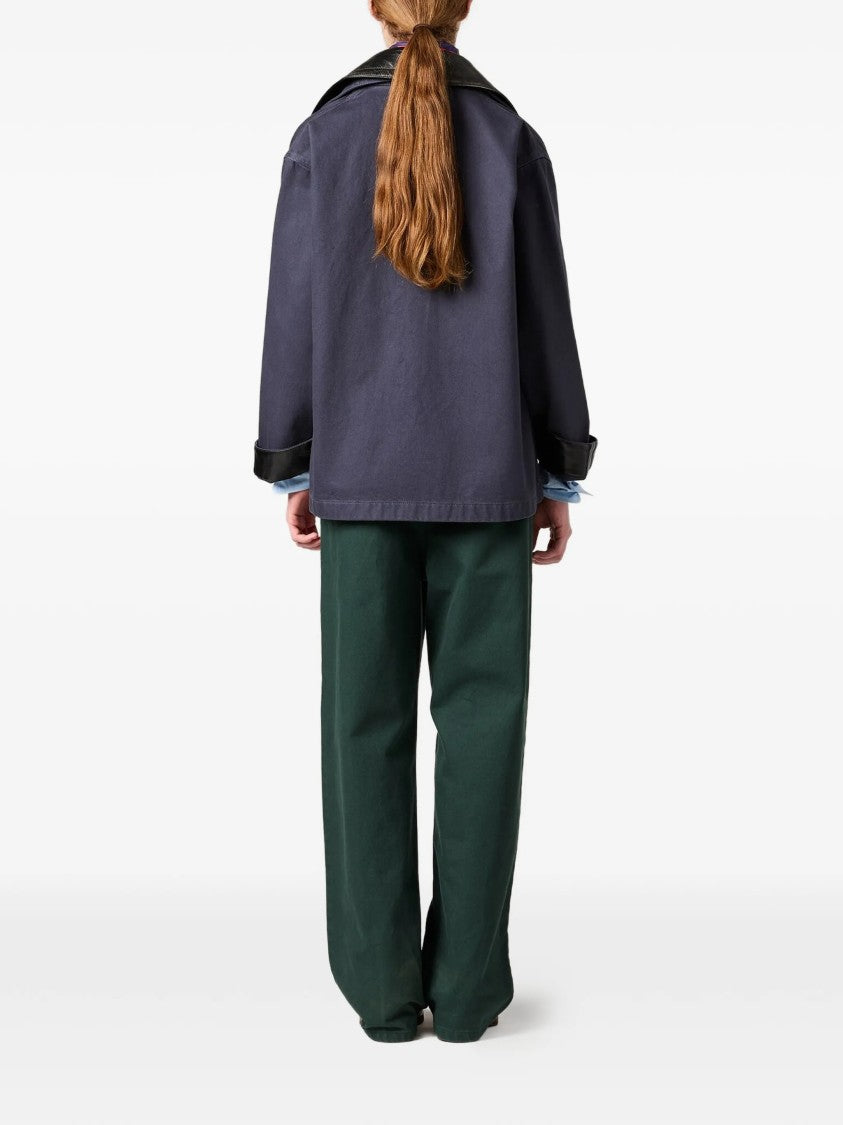 Miu Miu Blue Boxy Multitude Pockets Jacket