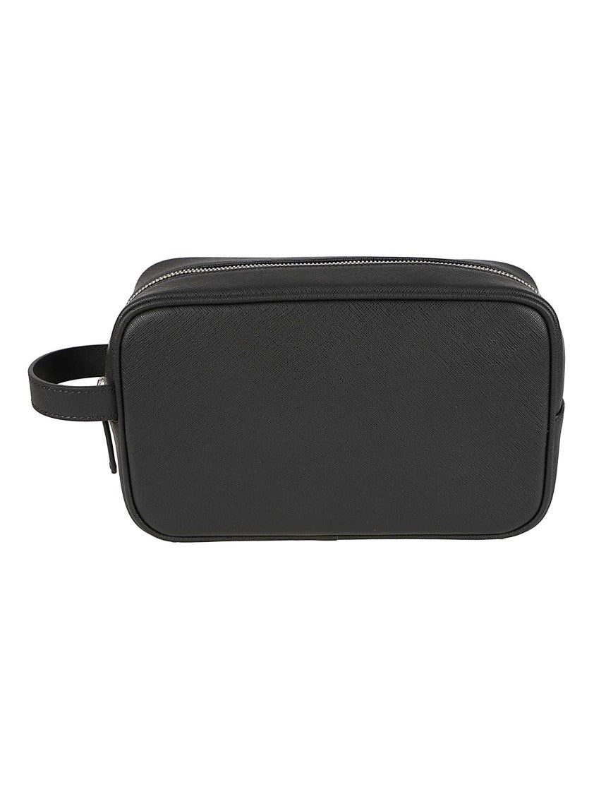 Emporio Armani Logo Plaque Animation Textured Polyurethane Beauty Case