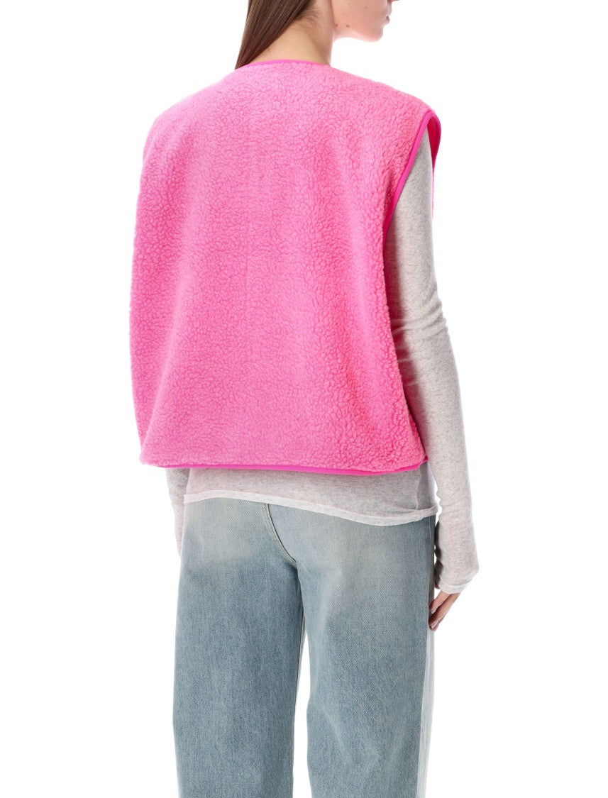 American Vintage Hok Town Pile Cropped Textured Fabric Gilet
