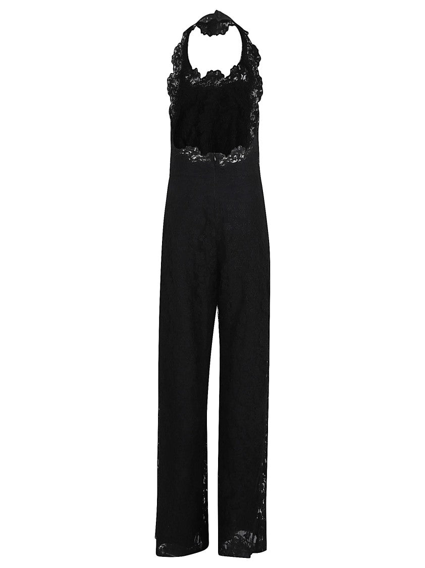 Ermanno Scervino Black Jumpsuit With Intricate Lace Detailing