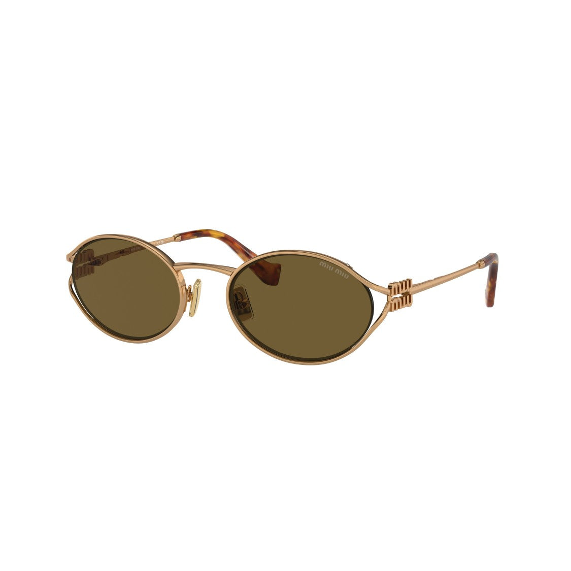 Miu Miu 0Mu 52Ys Gold Metal Frame Sunglasses