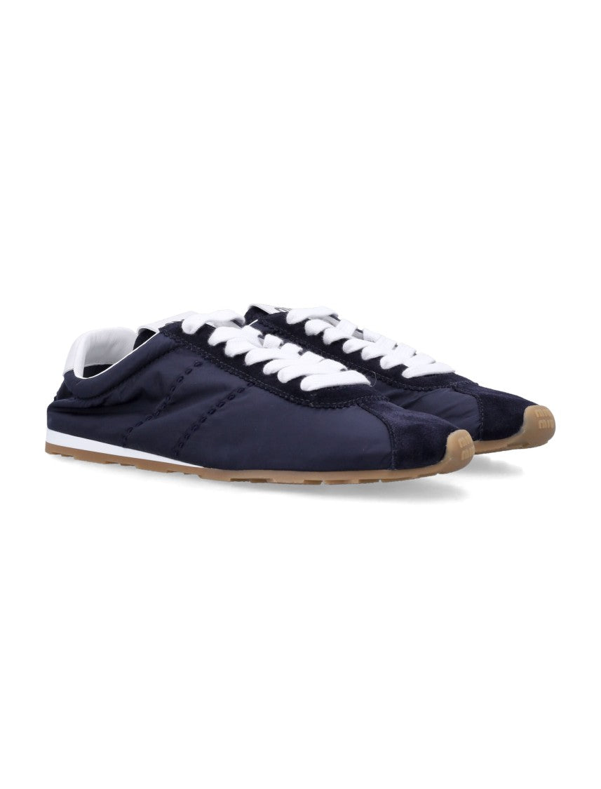 Miu Miu Plume Technical Fabric And Suede Sneakers