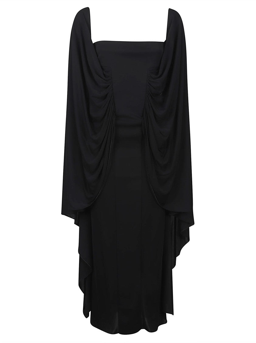 Alaïa Bustier Maxi Dress With Draped Back And Ruching