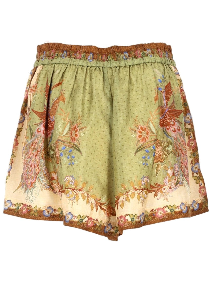 Zimmermann Indra Silk Motifs Relaxed Shorts