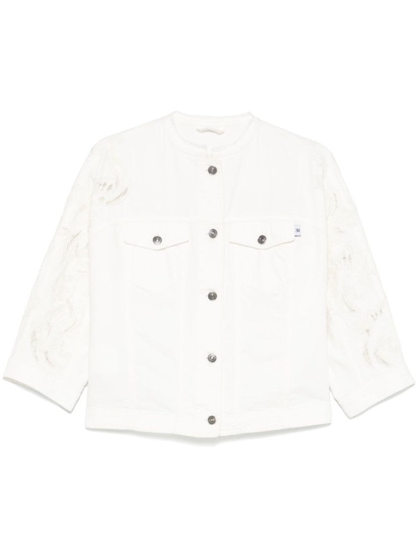 Ermanno Scervino White Jacket With Front Button Fastening