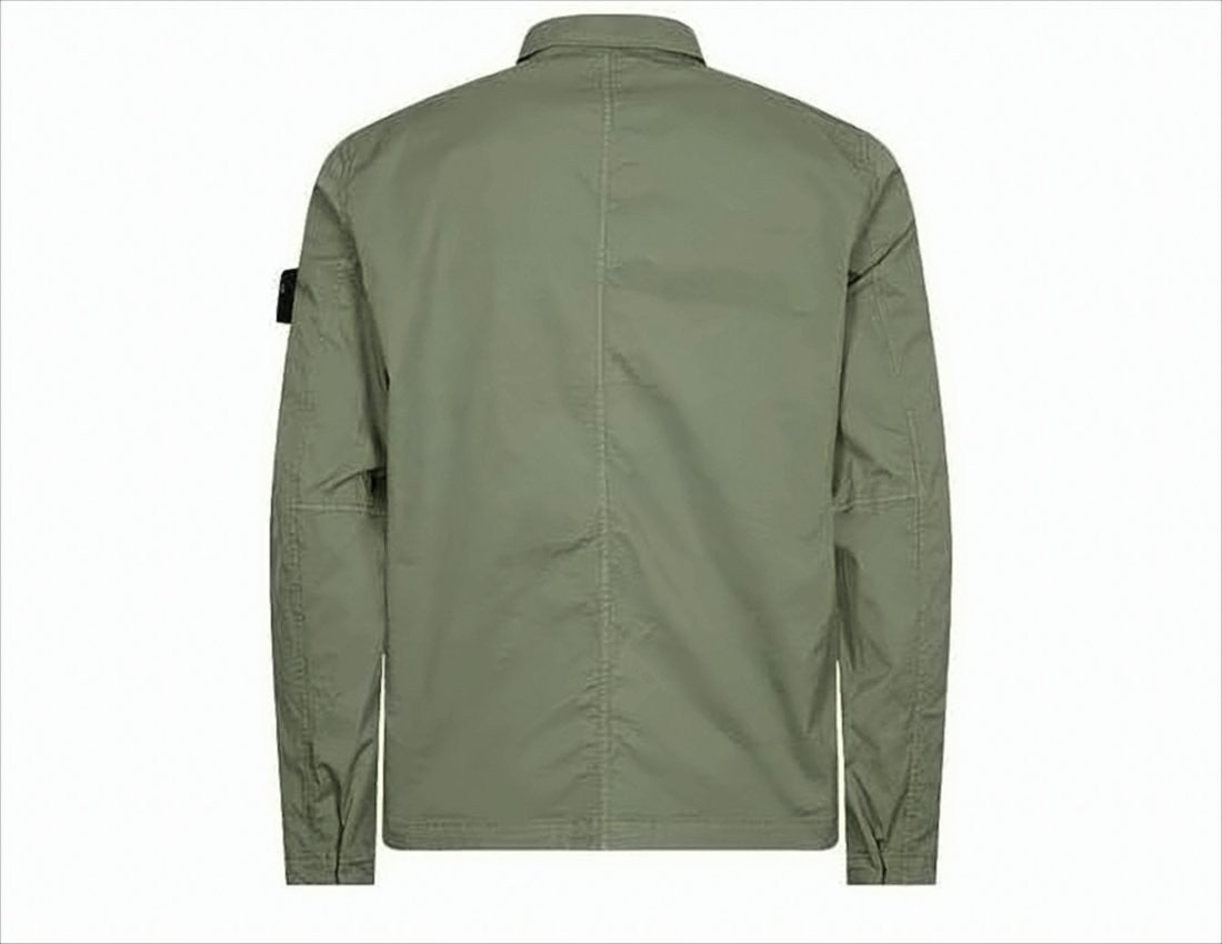 Stone Island Green Jacket With Front Zipper