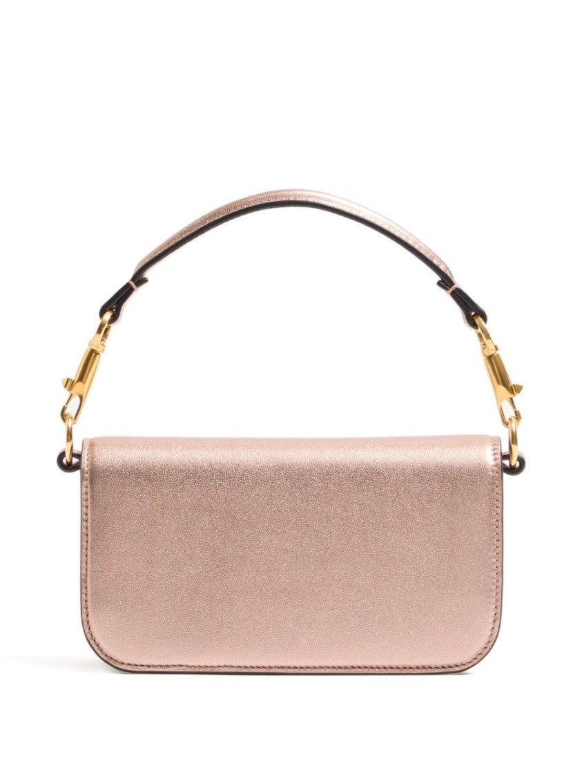 Valentino Garavani Locò Small Laminated Calfskin Shoulder Bag