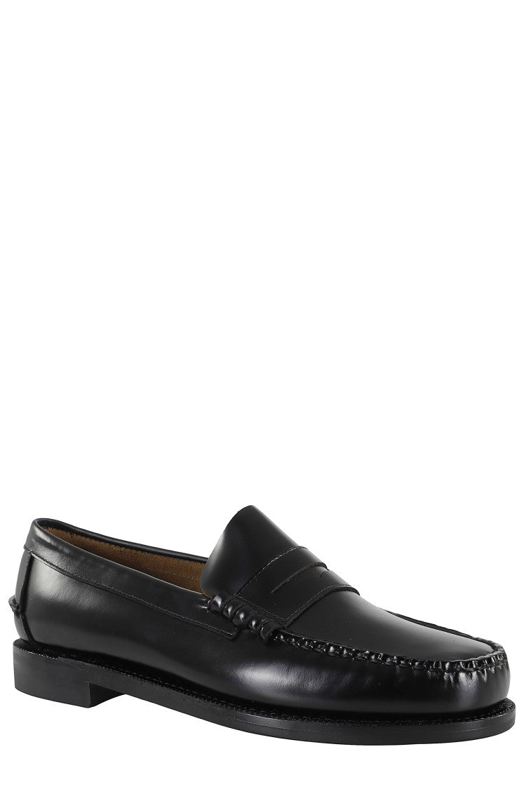 Sebago Black Smooth Leather Moccasin