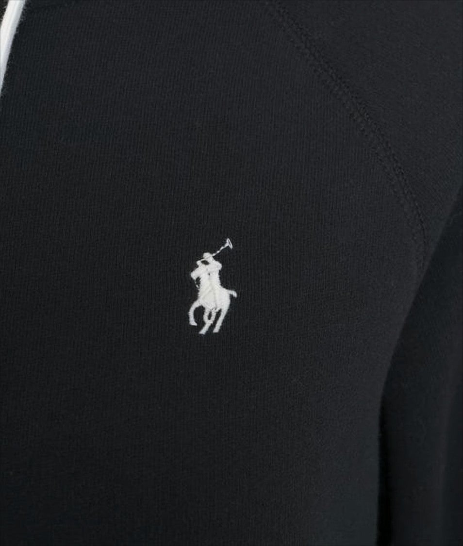 Polo Ralph Lauren Classic Black Hoodie With Logo Detail