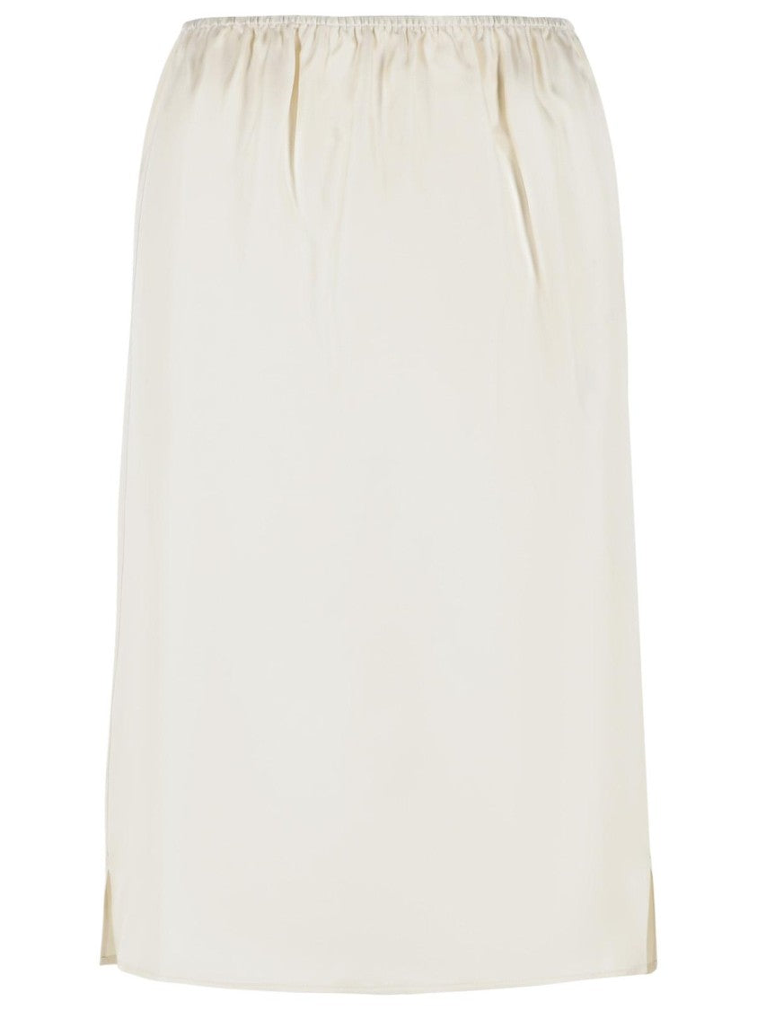 Loulou De Saison Vasali' Ivory Silk Skirt