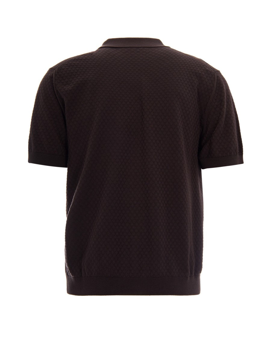 Paolo Pecora Brown Knit Polo Shirt
