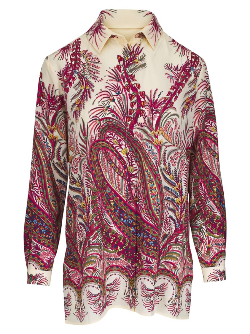 Etro Cream Paisley Silk Blouse