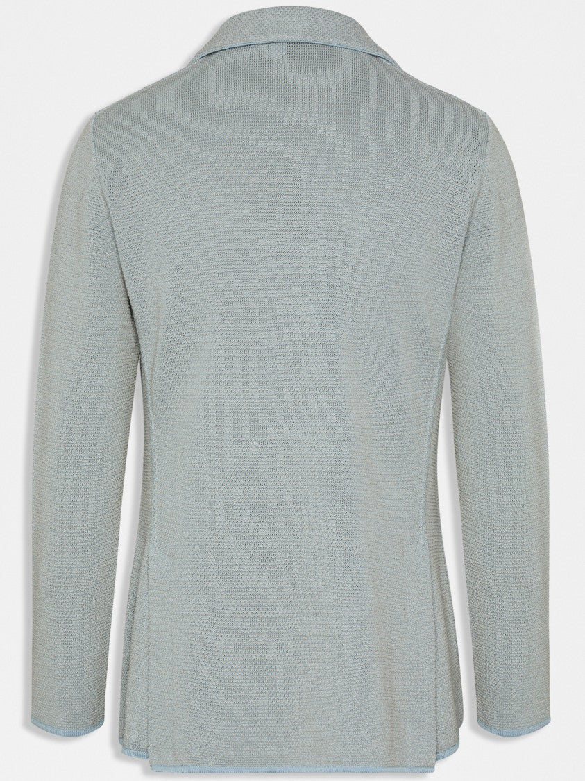 Lardini Black Knitted Textured Cotton Jacket