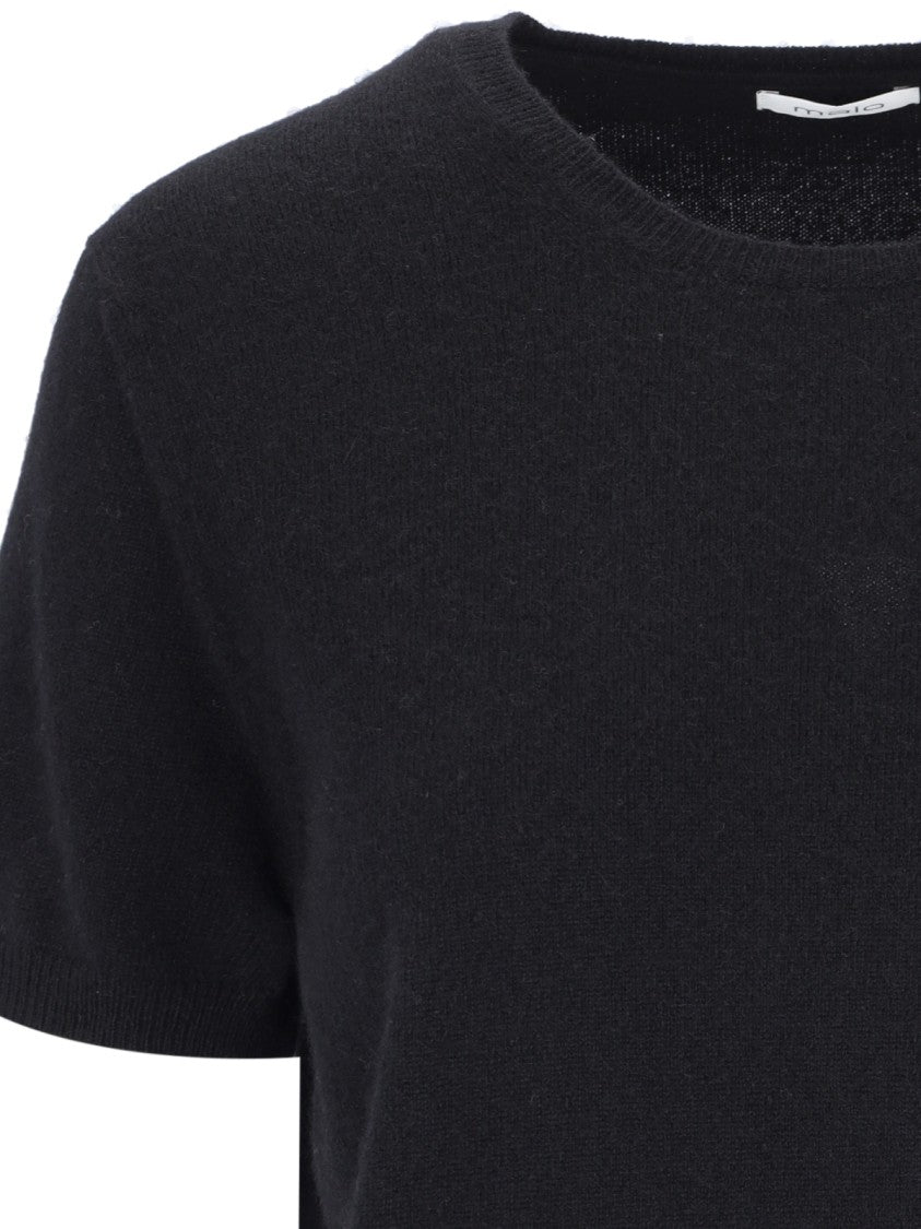 Malo Short Sleeves Cashmere Crew Neck Top