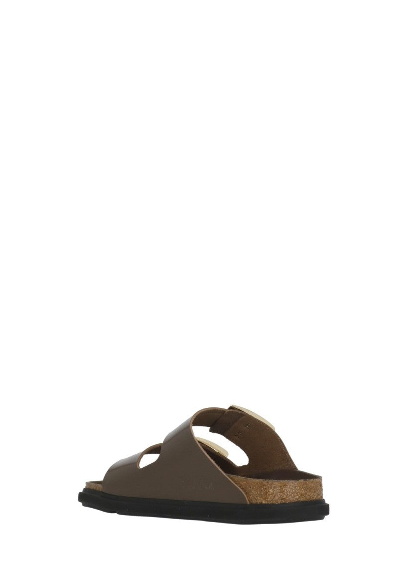 Birkenstock Brown Arizona Droplet Buckle Slippers