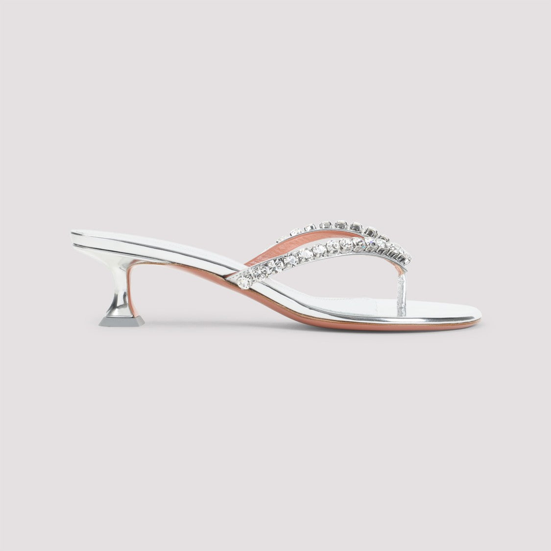 Amina Muaddi Gigi Thong Mirror Sandals