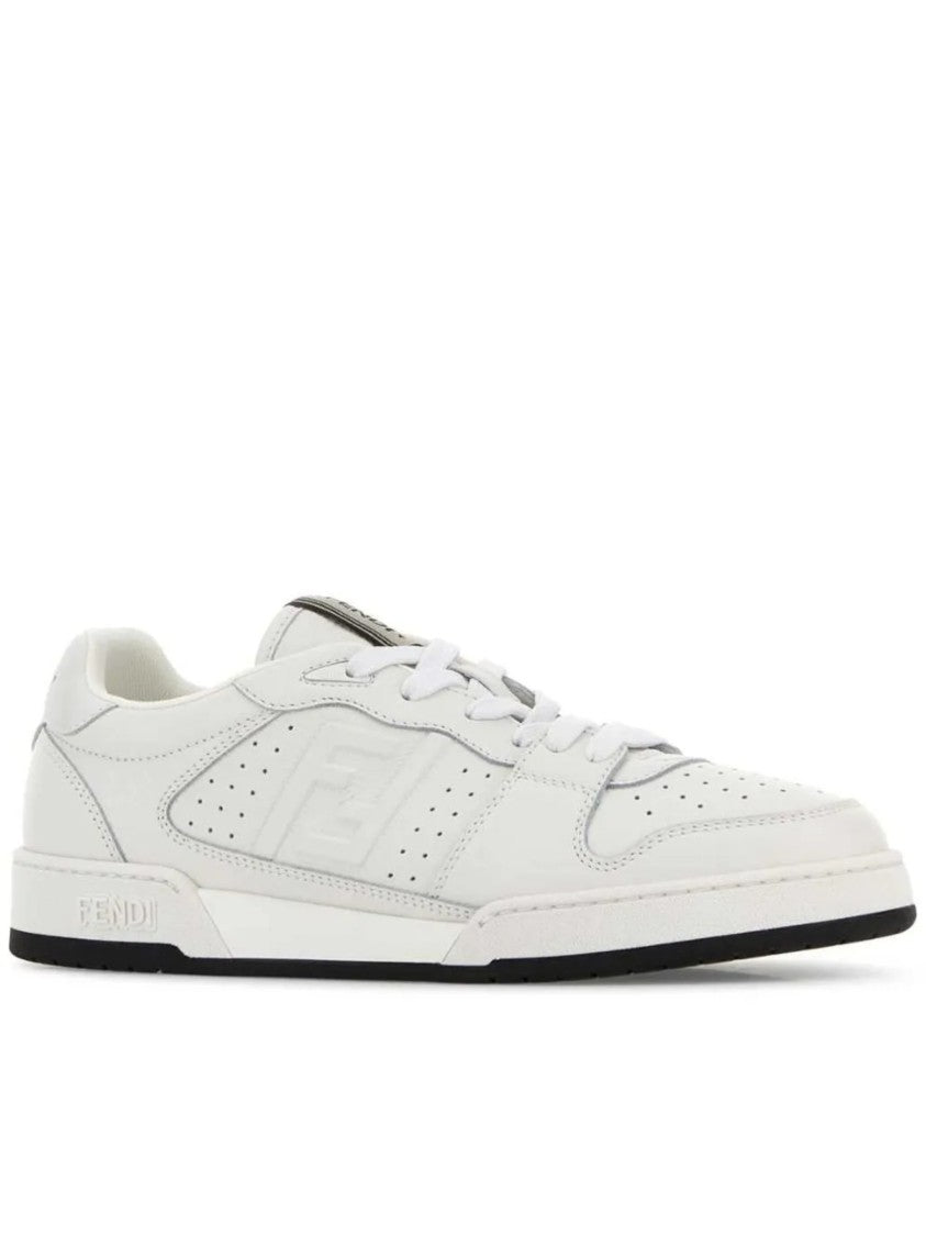 Fendi Calf Leather Low-Top Sneakers With Perforated Detailing