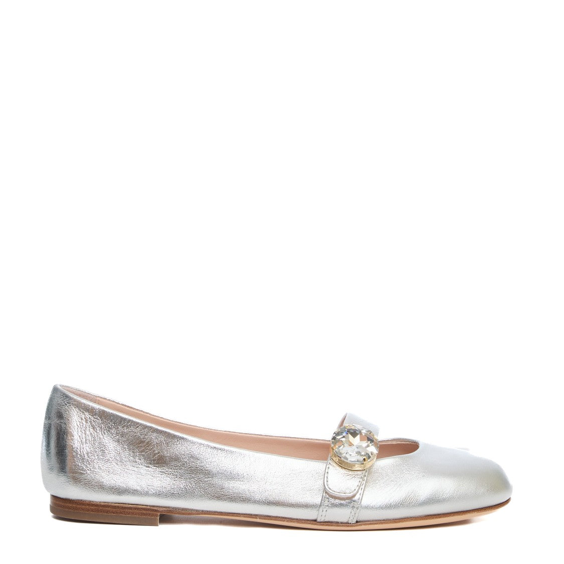 Agl Ballerine Milly Precious In Silver Leather