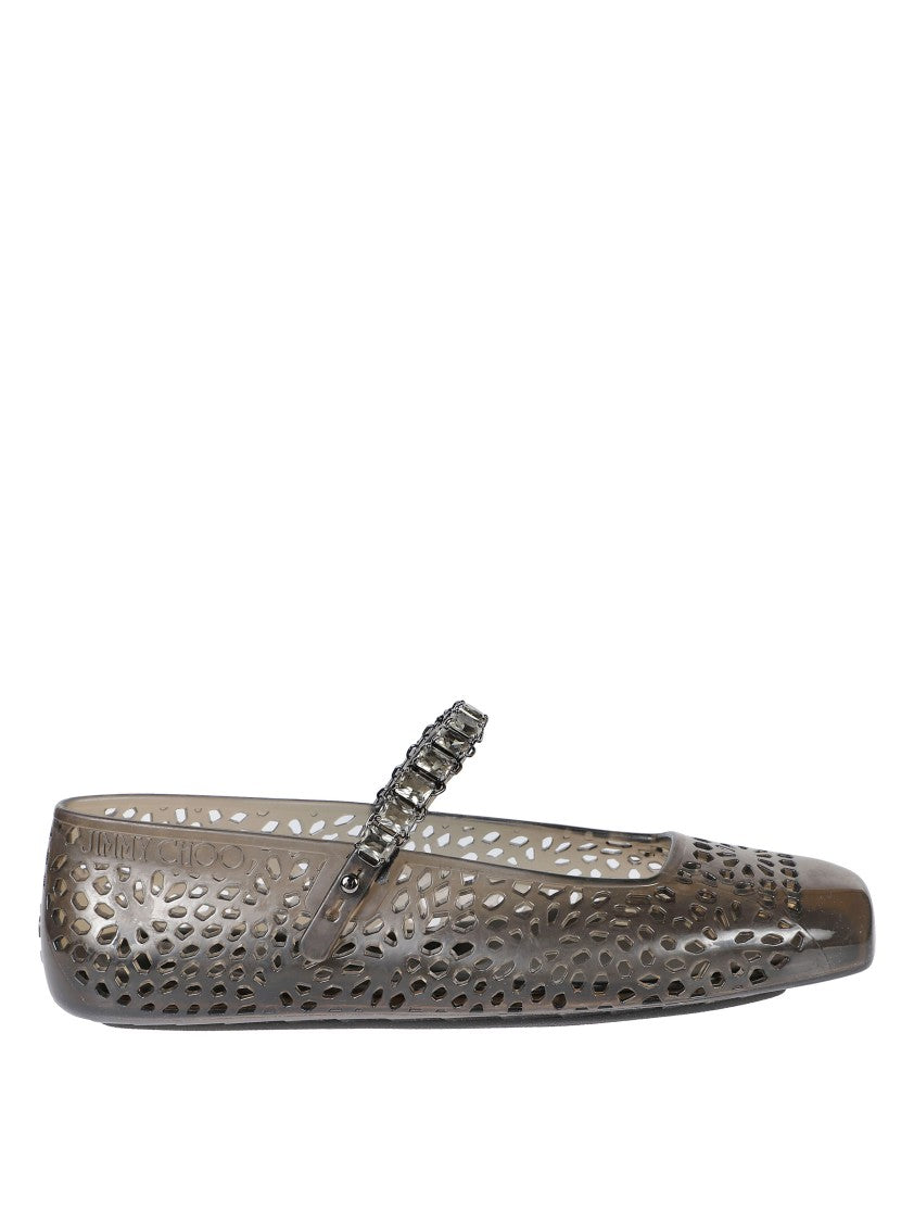 Jimmy Choo Black Flats With Decorative Strap