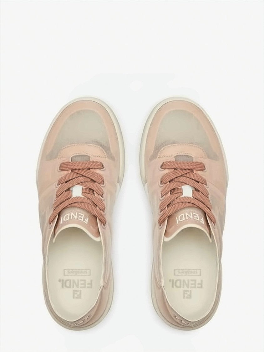 Fendi Translucent Mesh Low-Top Sneakers With Branded Accents