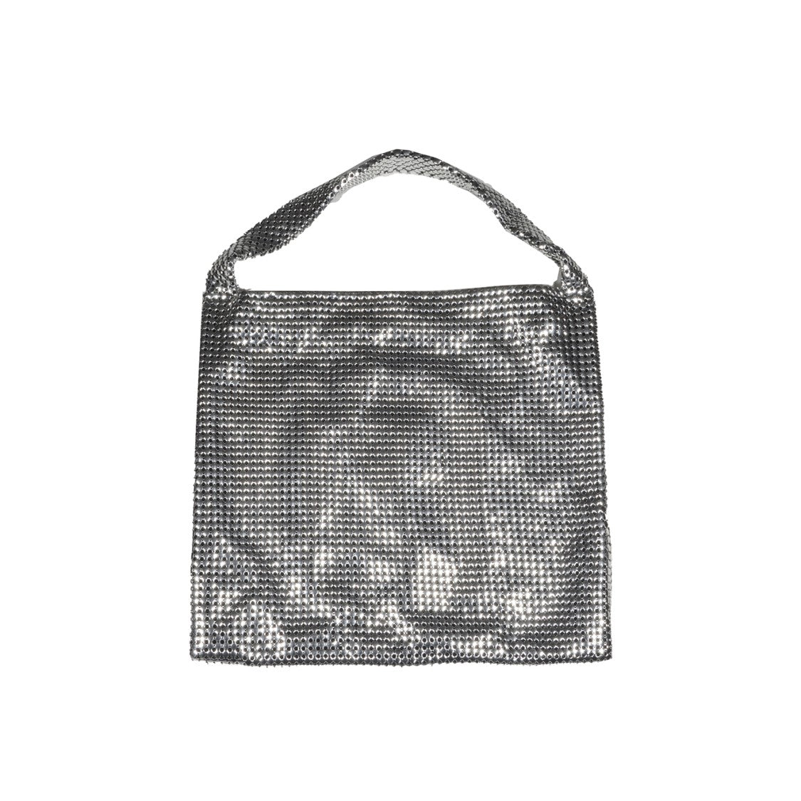 Rabanne Square-Shaped Metallic Mesh Tote With Fixed Handle