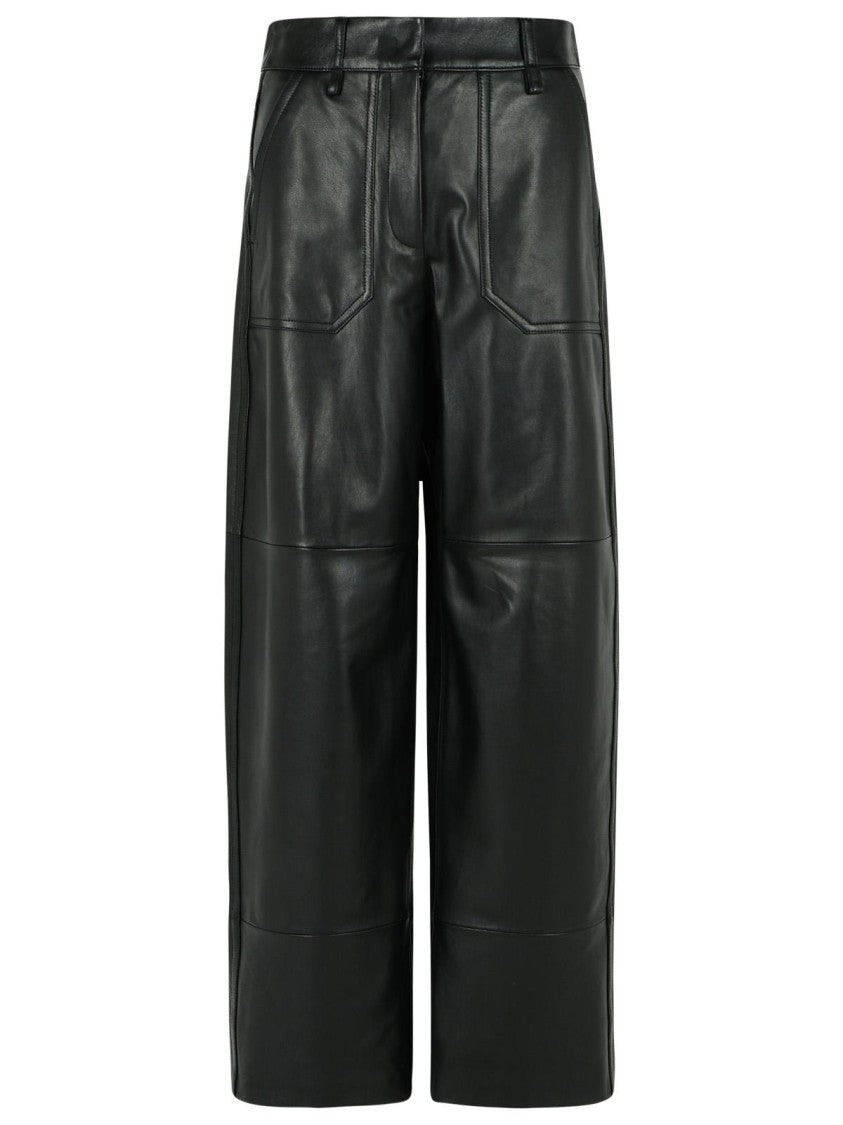 Sportmax Garbo' Black Nappa Leather Pants