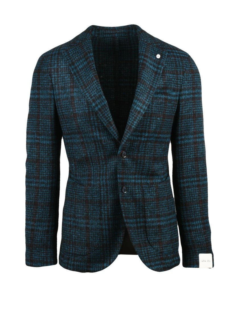 L.B.M. 1911 Checkered Rounded Jacket With Two-Button Closure And Notch Lapels