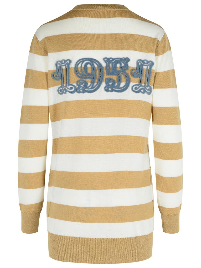 Max Mara 'Fiemme' Virgin Wool Sand Cardigan