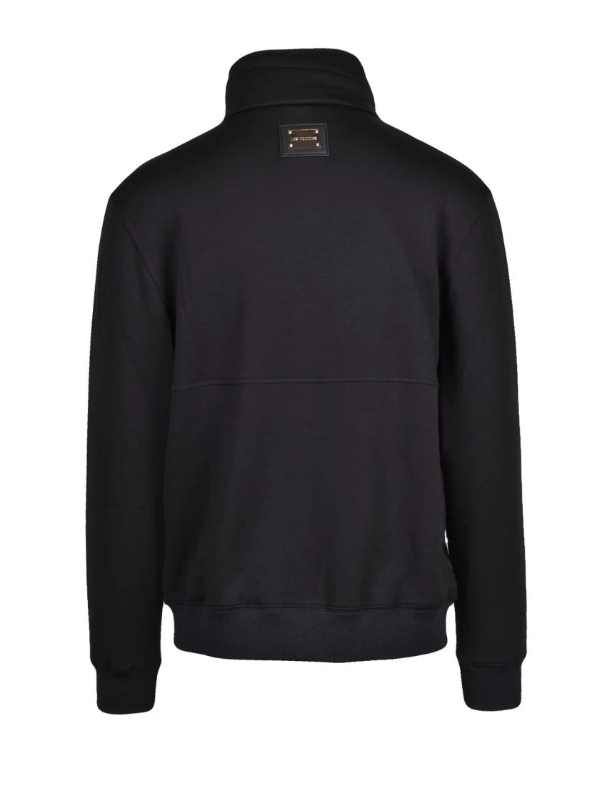 Les Hommes Black Dynamic-Fit Zip Cotton-Blend Sweatshirt