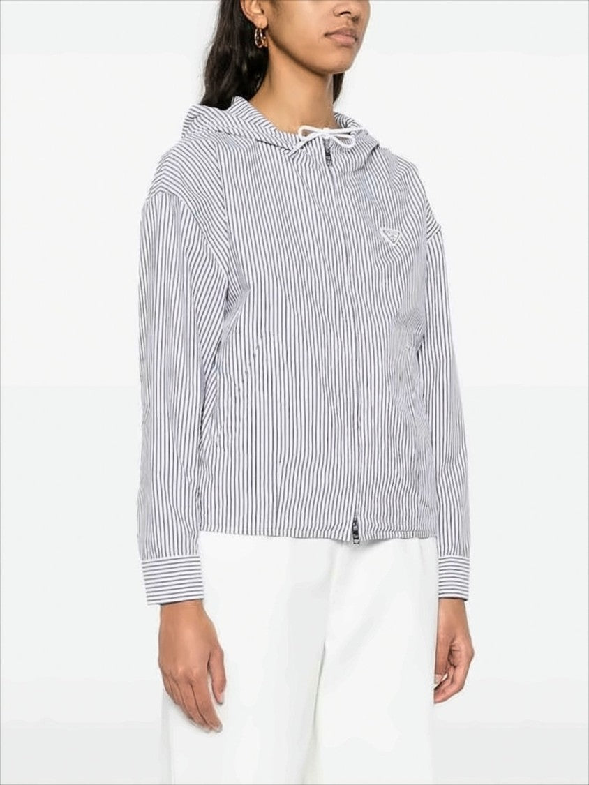 Prada Lightweight Hooded Zip-Up Top