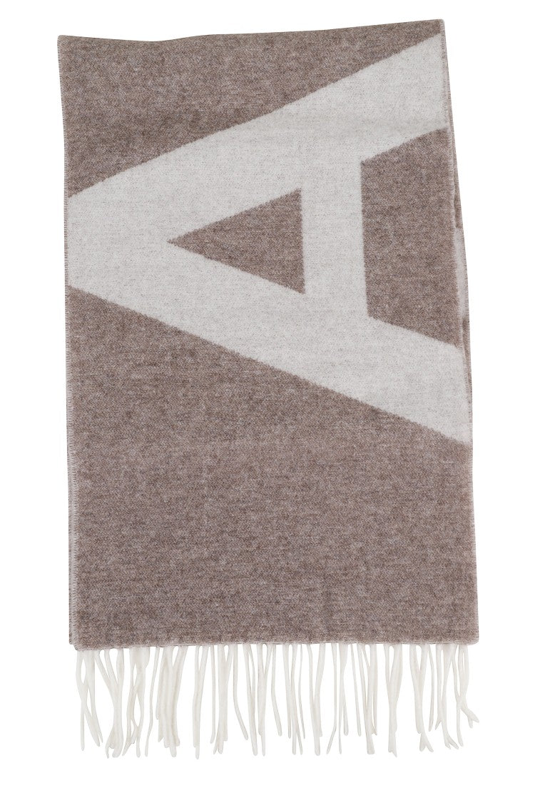 A.P.C. Geometric Pattern Wool Scarf With Fringed Edges
