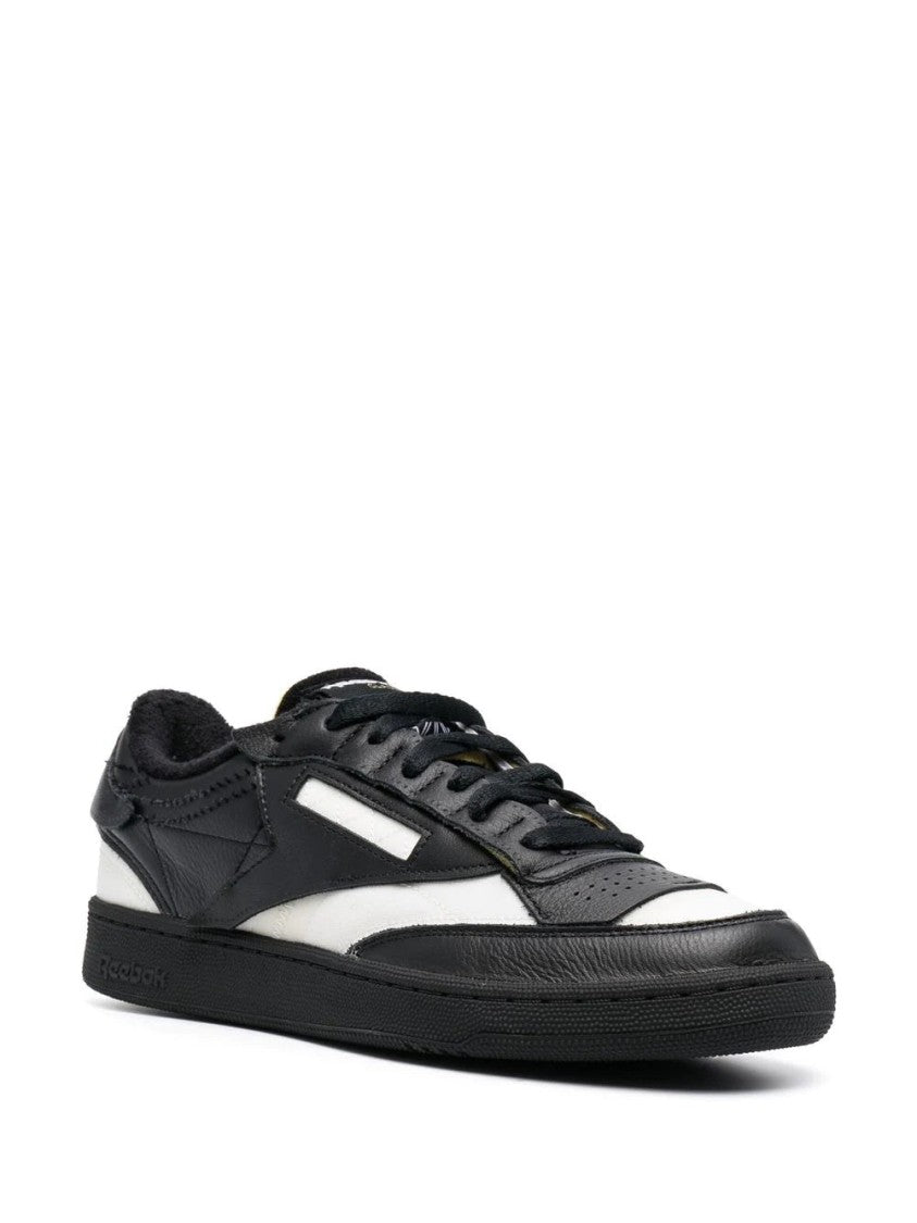 Maison Margiela Low-Top Black Leather Sneakers With Minimalist Design