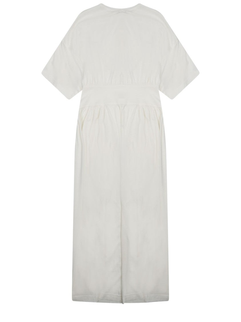 Totême Relaxed Fit Midi Dress With Gathered Waist And Soft Texture