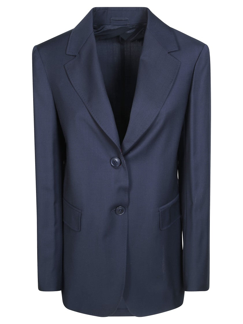 Max Mara Blue Mstassenzi Single-Breasted Tailored Jacket