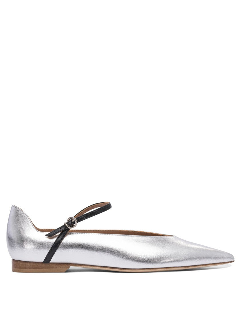 Lella Baldi Pointed Toe Ballerinas With Ankle Strap