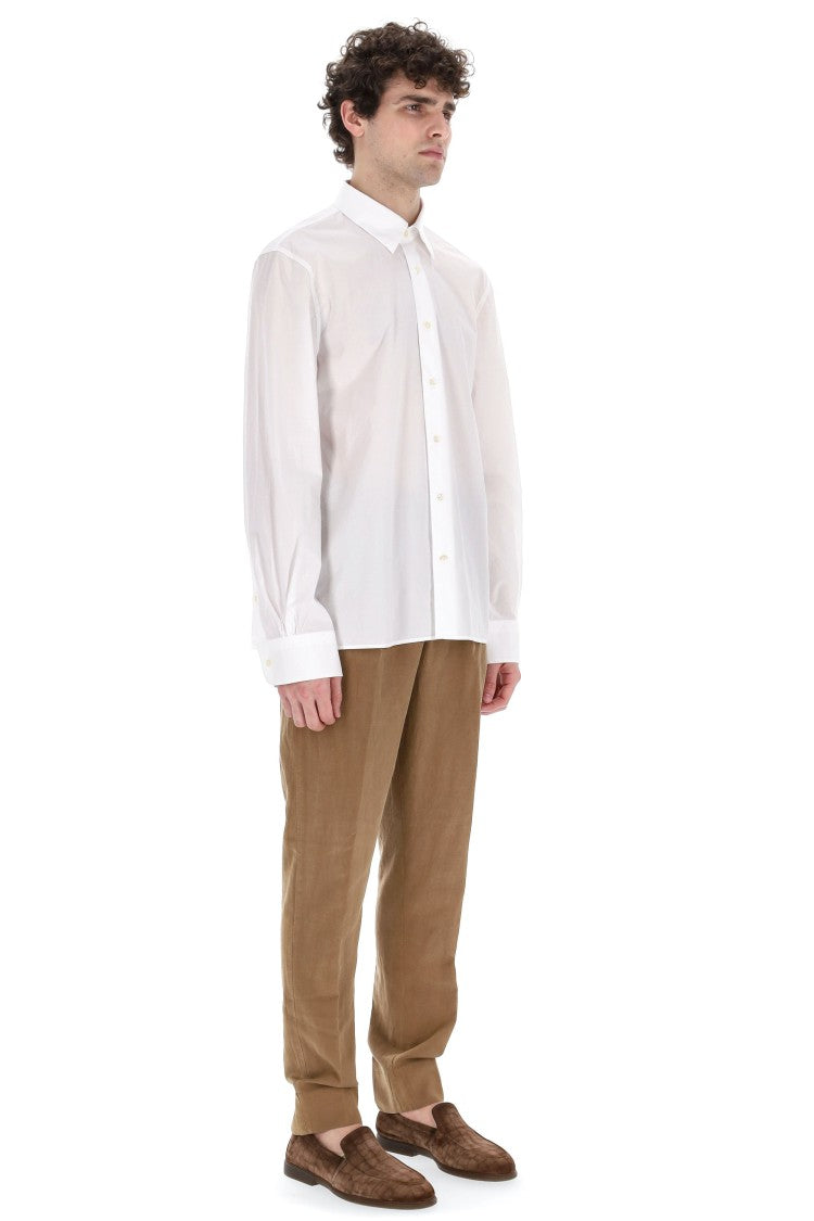 Officine Generale Italian Collar Cotton Poplin Shirt