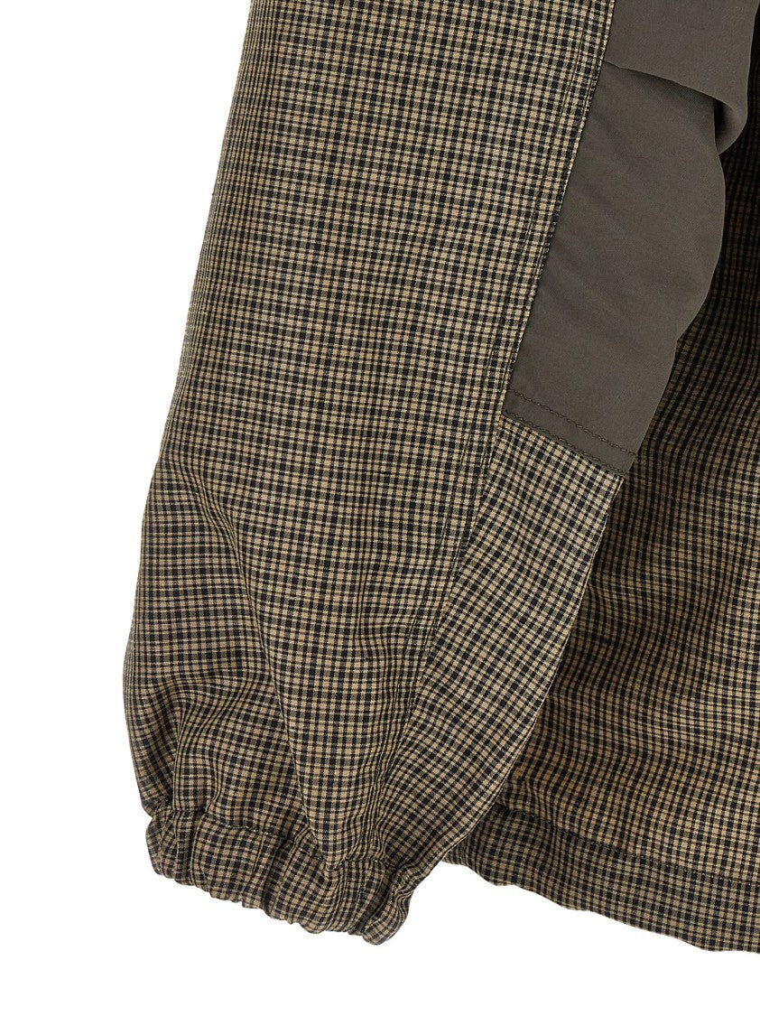 Comme Des Garçons Vichy Micro Check Linen Blend Anorak With Removable Hood