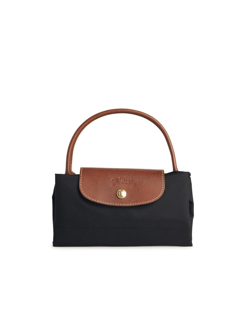 Longchamp Black Recycled Tela 'S Le Pliage Original' Handle Bag